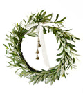 OLIVE WREATH WITH BOW & BELL 61CM V758-X3606