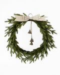 PINE WREATH W/BOW & BELL 50CM V758-X3607