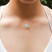 Gift Box - Aroma Necklace White Gold - Planet Celestial Aqua (Light Blue) + Purify Oil Blend V760-GBAJ - 1