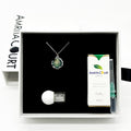 Gift Box - Aroma Necklace White Gold - Planet Celestial Aqua (Light Blue) + Purify Oil Blend V760-GBAJ - 1