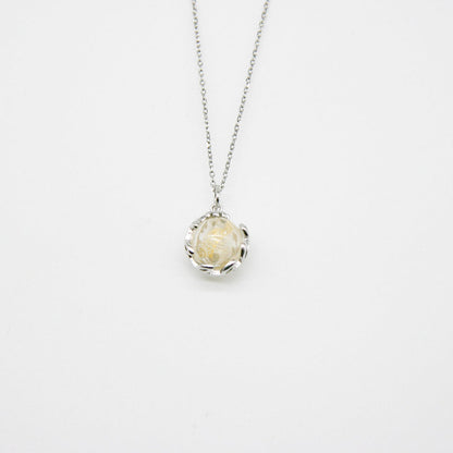 Gift Box - Aroma Necklace White Gold - Planet Stardust Crystal (Gold Clear) + Purify Oil Blend V760-GBAJ - 10