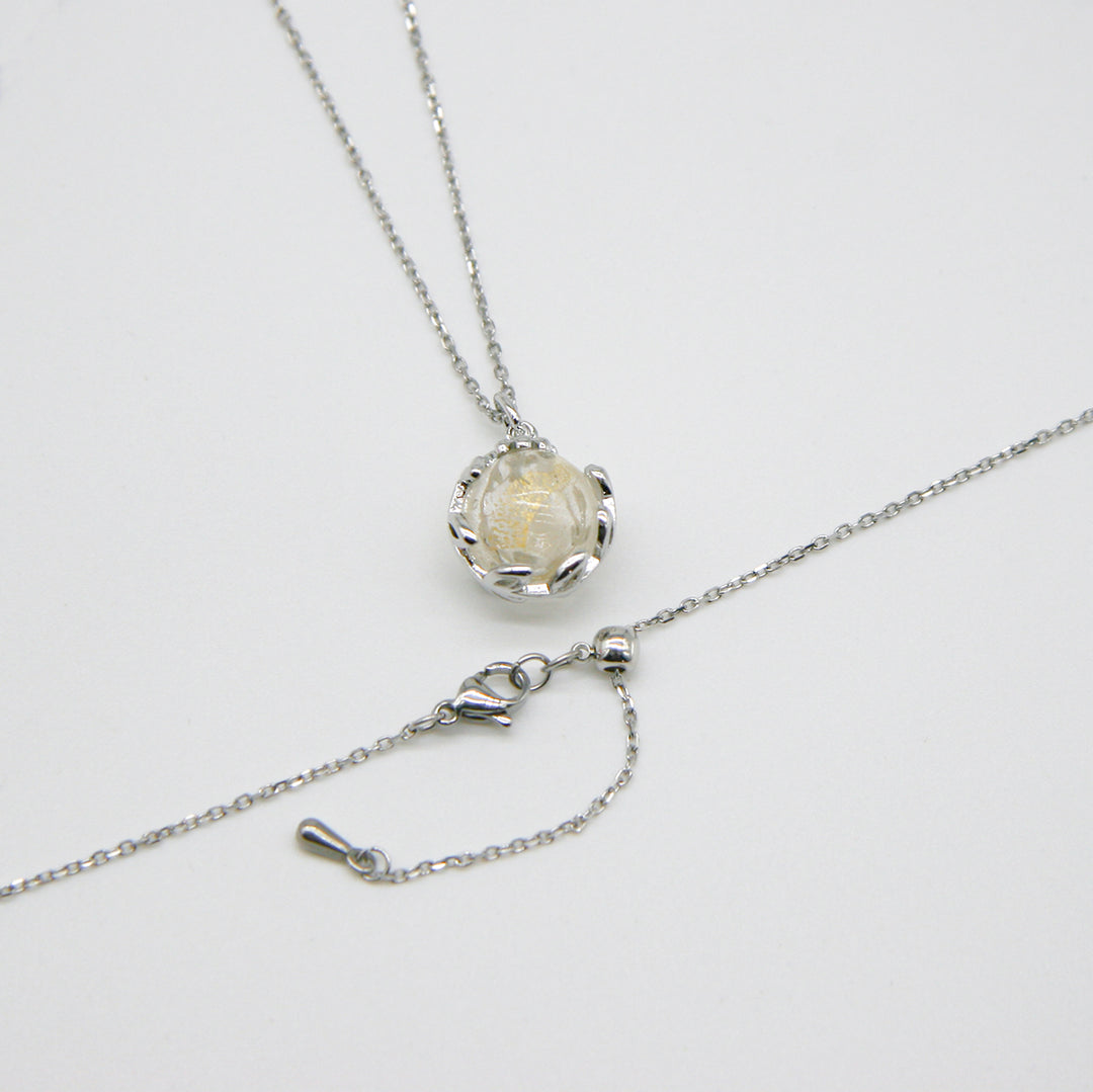 Gift Box - Aroma Necklace White Gold - Planet Stardust Crystal (Gold Clear) + Purify Oil Blend V760-GBAJ - 10