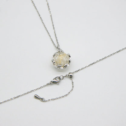 Gift Box - Aroma Necklace White Gold - Planet Stardust Crystal (Gold Clear) + Purify Oil Blend V760-GBAJ - 10