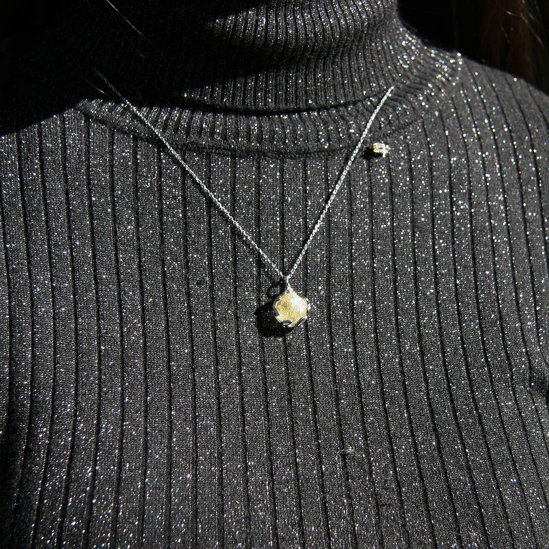Gift Box - Aroma Necklace White Gold - Planet Stardust Crystal (Gold Clear) + Purify Oil Blend V760-GBAJ - 10