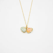 Gift Box - Aroma Necklace 925 Silver, Gold coated - Green Shell Paradise Peach (Pink) + Purify Oil Blend V760-GBAJ - 11