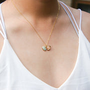 Gift Box - Aroma Necklace 925 Silver, Gold coated - Green Shell Paradise Peach (Pink) + Purify Oil Blend V760-GBAJ - 11