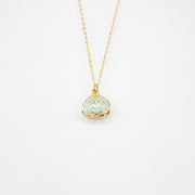 Gift Box - Aroma Necklace 925 Silver, Gold coated - Green Shell Paradise Peach (Pink) + Purify Oil Blend V760-GBAJ - 11