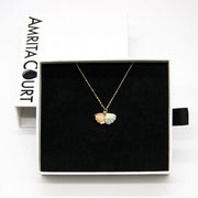 Gift Box - Aroma Necklace 925 Silver, Gold coated - Green Shell Paradise Peach (Pink) + Purify Oil Blend V760-GBAJ - 11