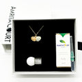 Gift Box - Aroma Necklace 925 Silver, Gold coated - Green Shell Paradise Peach (Pink) + Purify Oil Blend V760-GBAJ - 11