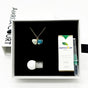 Gift Box - Aroma Necklace 925 Silver, Gold coated - Green Shell Ocean Breeze (Light blue) + Purify Oil Blend V760-GBAJ - 13