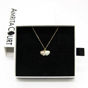 Gift Box - Aroma Necklace 925 Silver, Gold coated - Green Shell Dreamy Lavender (Light Purple) + Purify Oil V760-GBAJ - 14