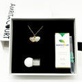 Gift Box - Aroma Necklace 925 Silver, Gold coated - Green Shell Dreamy Lavender (Light Purple) + Purify Oil V760-GBAJ - 14