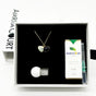 Gift Box - Aroma Necklace 925 Silver, Gold coated - Green Shell Ocean Depth (Dark Blue) + Purify Oil Blend V760-GBAJ - 16