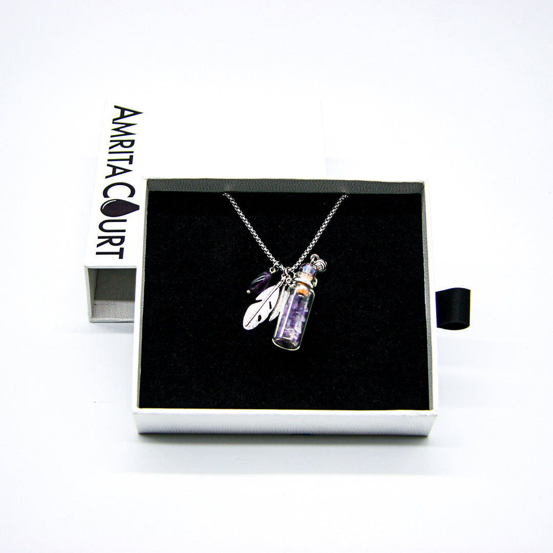 Gift Box - Crystal Bottle (Amethyst) + Purify Oil Blend V760-GBAJ - 18