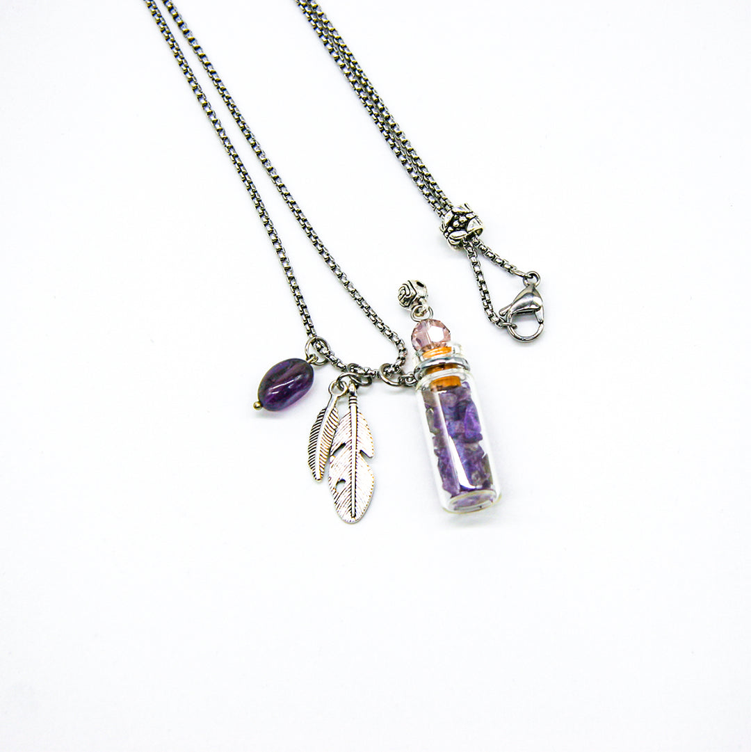 Gift Box - Crystal Bottle (Amethyst) + Purify Oil Blend V760-GBAJ - 18