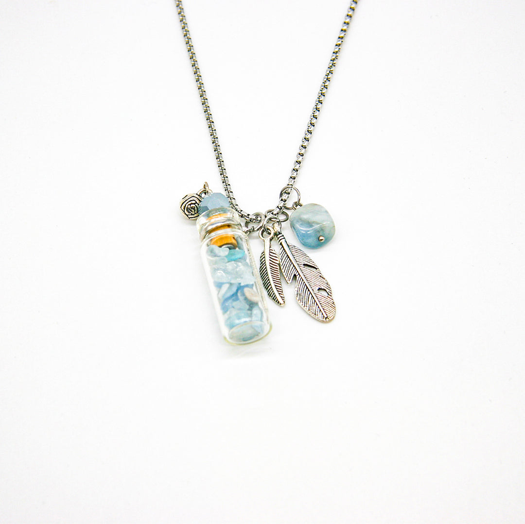 Gift Box - Crystal Bottle (Aquamarine) + Purify Oil Blend V760-GBAJ - 19