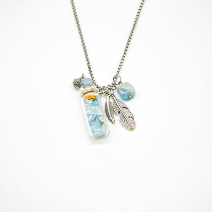 Gift Box - Crystal Bottle (Aquamarine) + Purify Oil Blend V760-GBAJ - 19