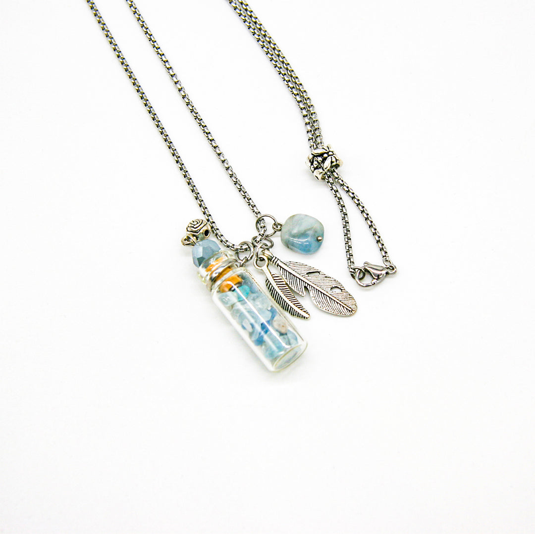 Gift Box - Crystal Bottle (Aquamarine) + Purify Oil Blend V760-GBAJ - 19