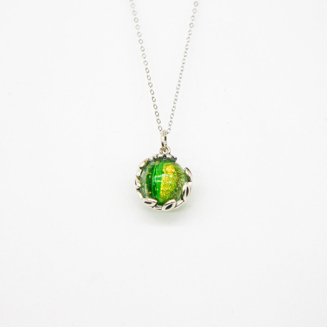 Gift Box - Aroma Necklace White Gold - Planet Aurum Verdant (Gold Green) + Purify Oil Blend V760-GBAJ - 2