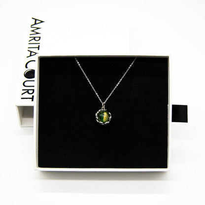 Gift Box - Aroma Necklace White Gold - Planet Aurum Verdant (Gold Green) + Purify Oil Blend V760-GBAJ - 2