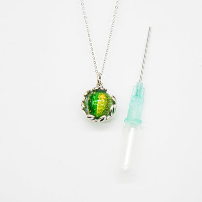 Gift Box - Aroma Necklace White Gold - Planet Aurum Verdant (Gold Green) + Purify Oil Blend V760-GBAJ - 2