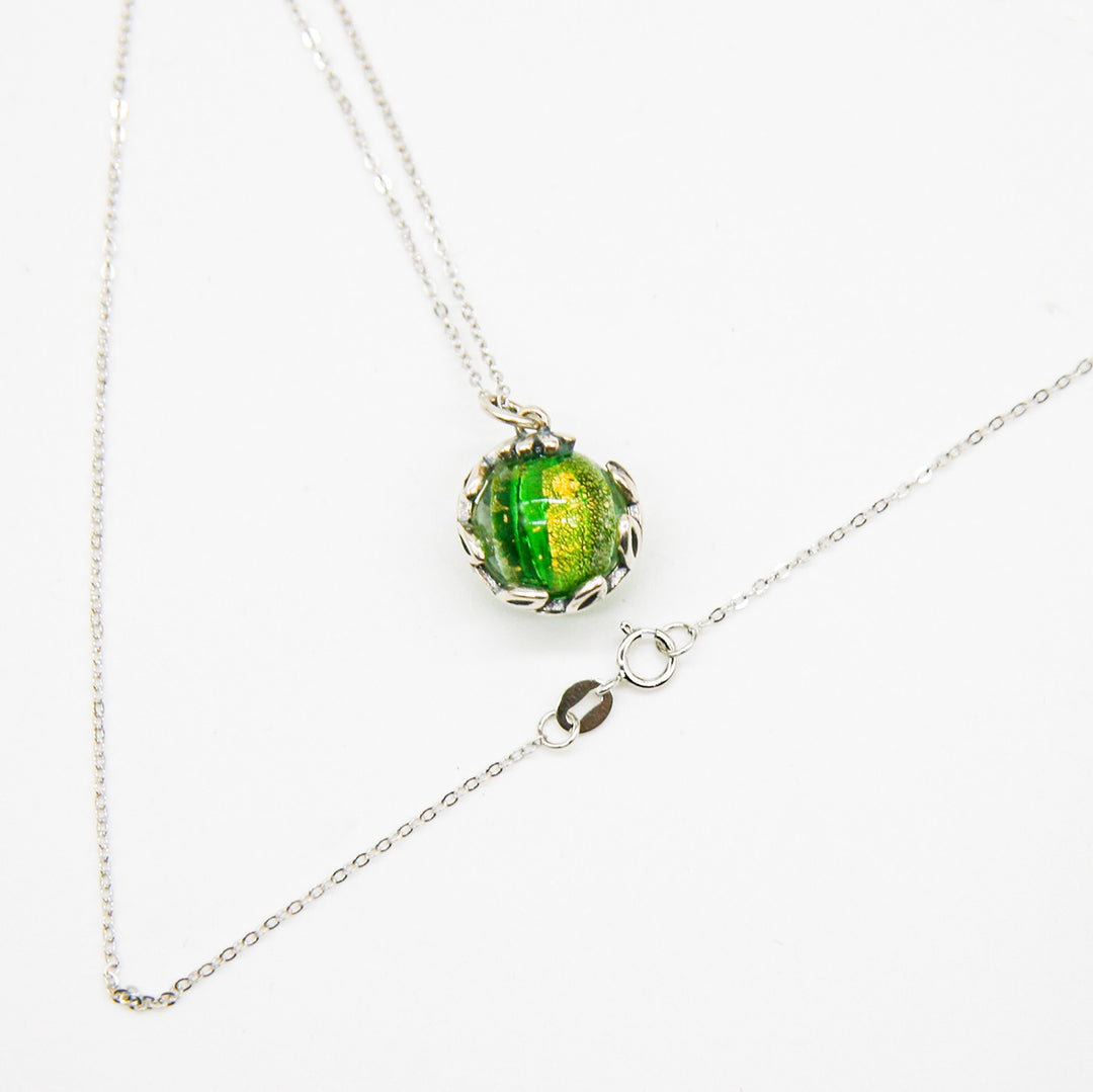 Gift Box - Aroma Necklace White Gold - Planet Aurum Verdant (Gold Green) + Purify Oil Blend V760-GBAJ - 2