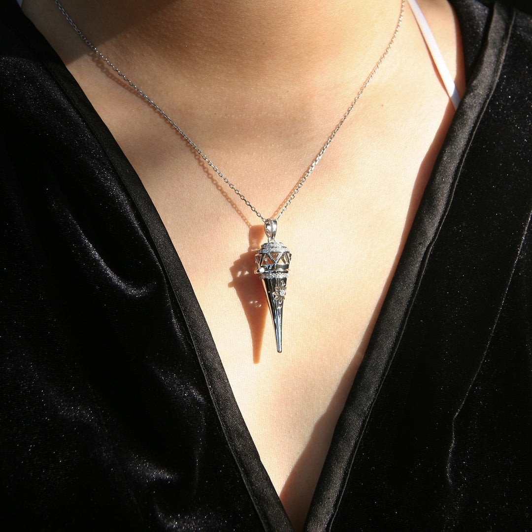 Gift Box - Cone White Gold Aroma Necklace + Purify Oil Blend V760-GBAJ - 22