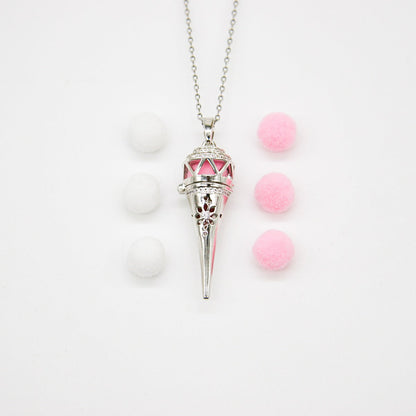 Gift Box - Cone White Gold Aroma Necklace + Purify Oil Blend V760-GBAJ - 22