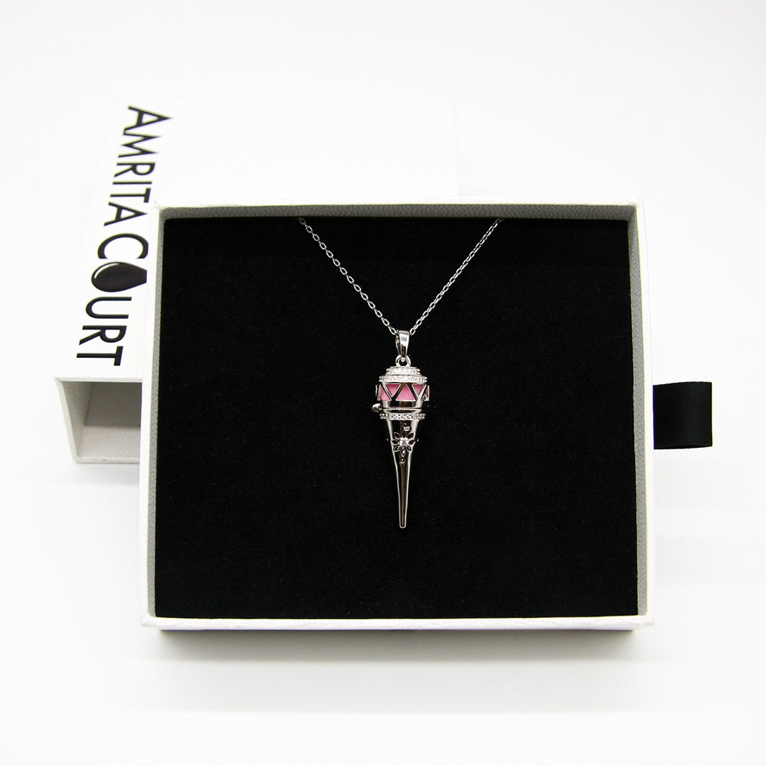 Gift Box - Cone White Gold Aroma Necklace + Purify Oil Blend V760-GBAJ - 22