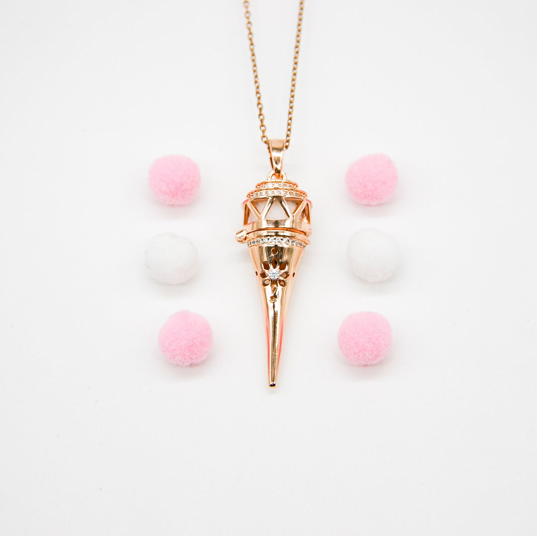 Gift Box - Cone Rose Gold Aroma Necklace + Purify Oil Blend V760-GBAJ - 23