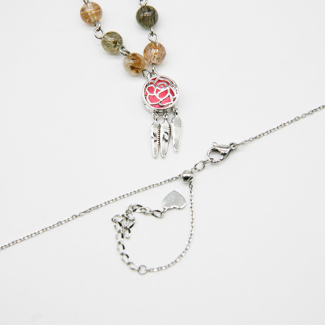 Gift Box - Rose White Gold Aroma Necklace + Purify Oil Blend V760-GBAJ - 24