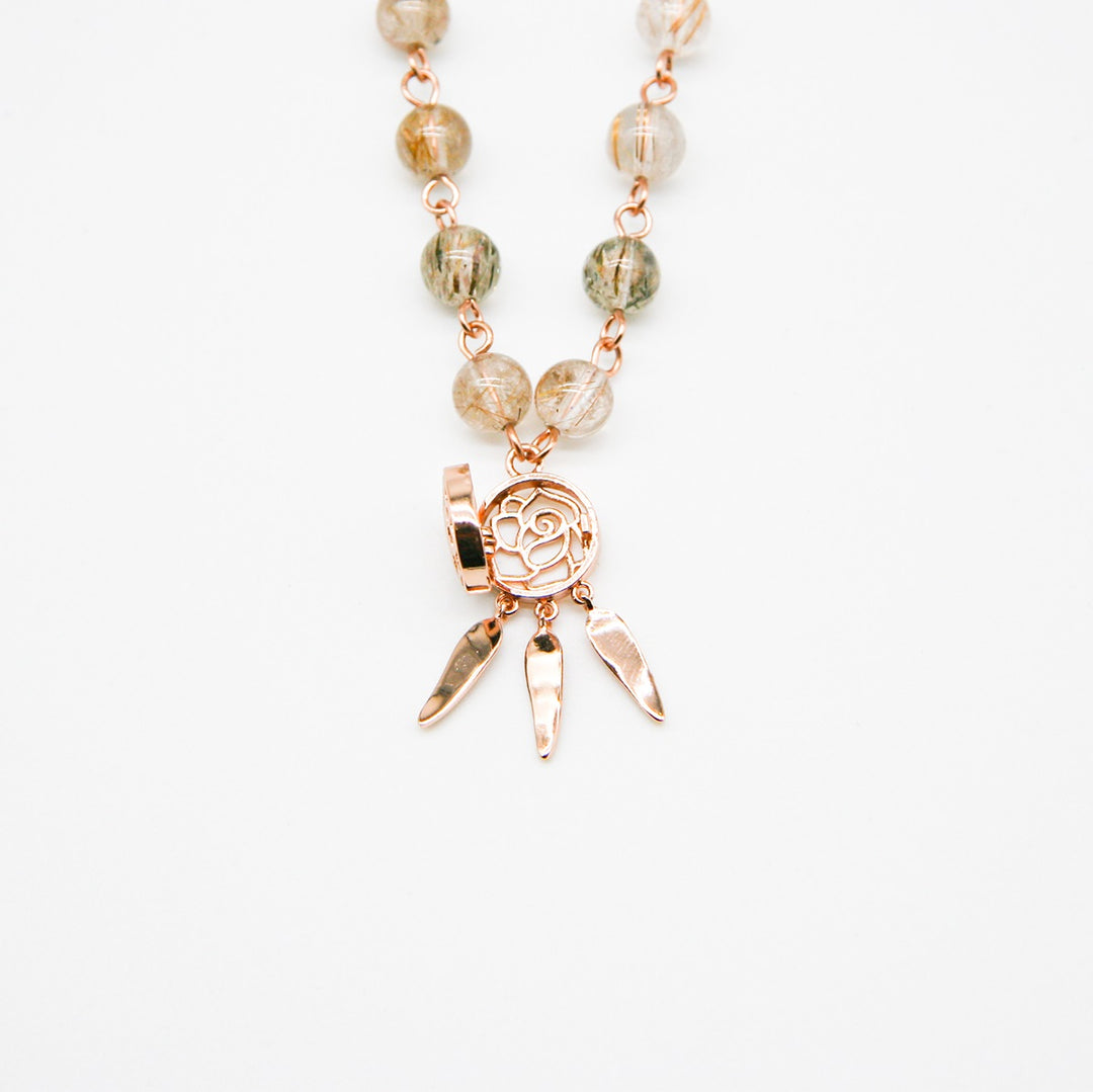 Gift Box - Rose Rose Gold Aroma Necklace + Purify Oil Blend V760-GBAJ - 25