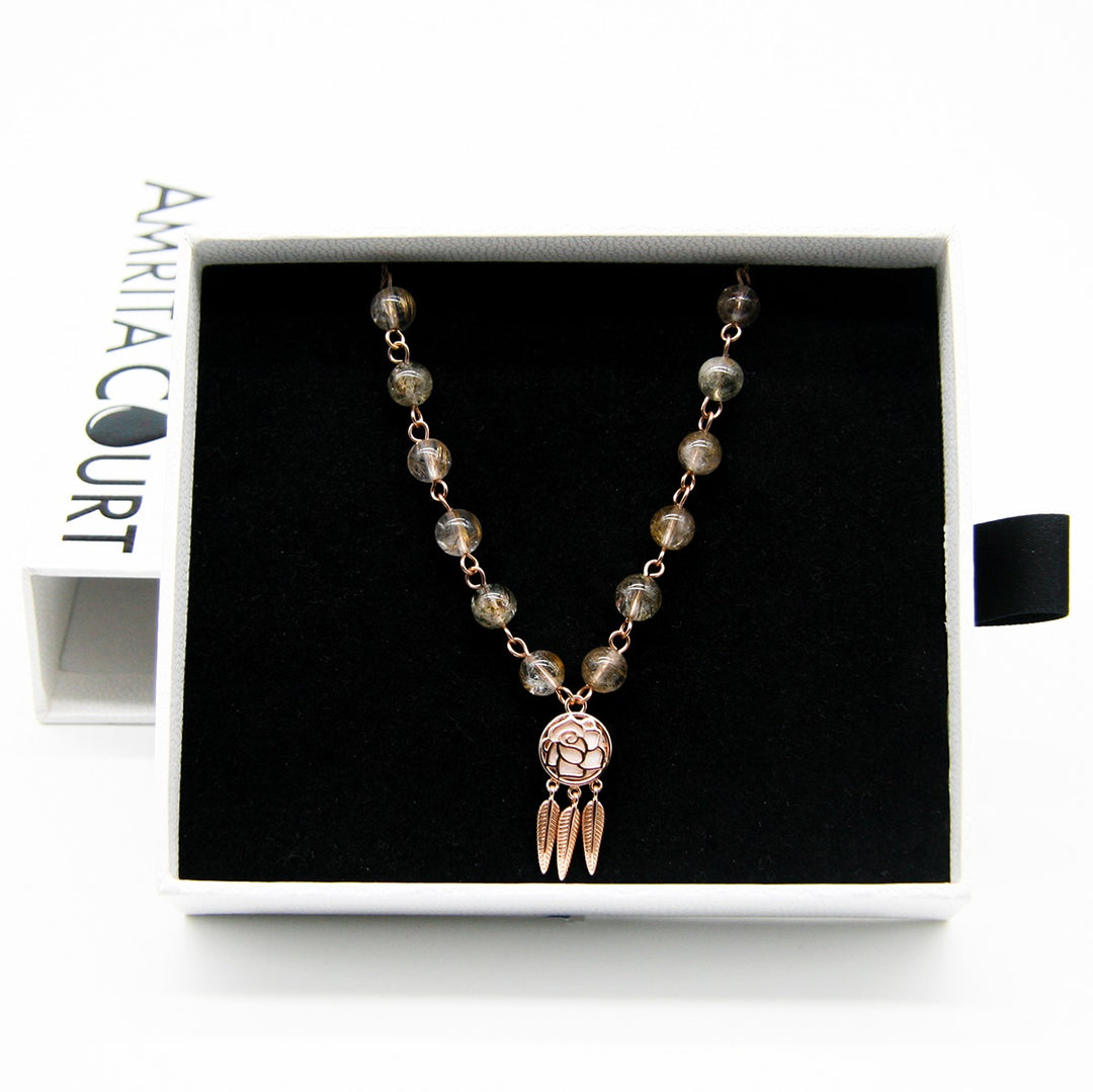 Gift Box - Rose Rose Gold Aroma Necklace + Purify Oil Blend V760-GBAJ - 25