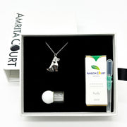 Gift Box - Dog White Gold Aroma Necklace + Purify Oil Blend V760-GBAJ - 26