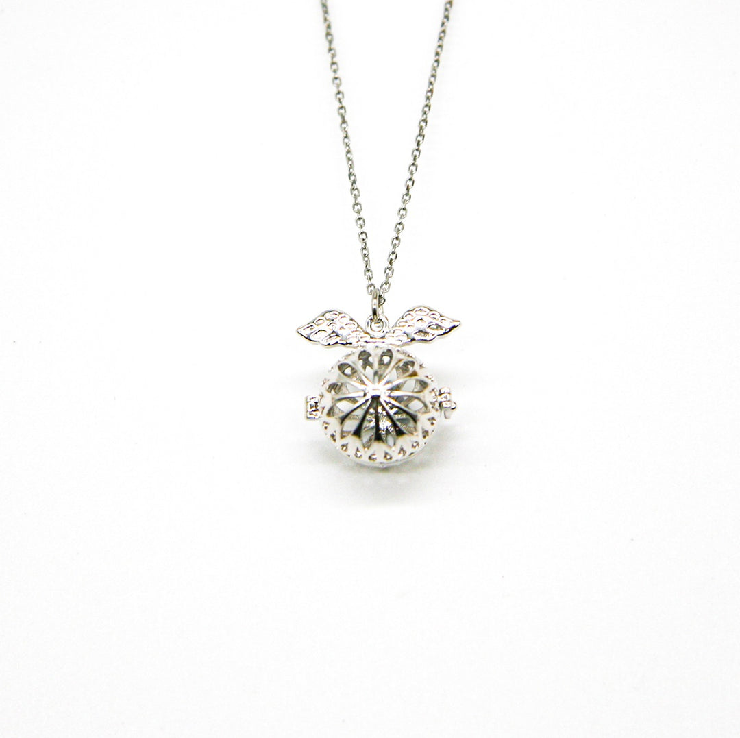 Gift Box - Angel Ball White Gold Aroma Necklace + Purify Oil Blend V760-GBAJ - 28