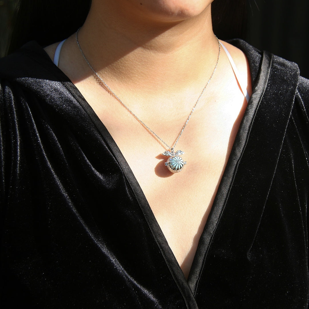 Gift Box - Angel Ball White Gold Aroma Necklace + Purify Oil Blend V760-GBAJ - 28