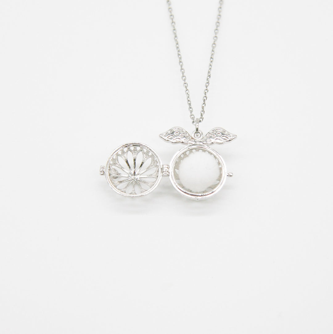 Gift Box - Angel Ball White Gold Aroma Necklace + Purify Oil Blend V760-GBAJ - 28