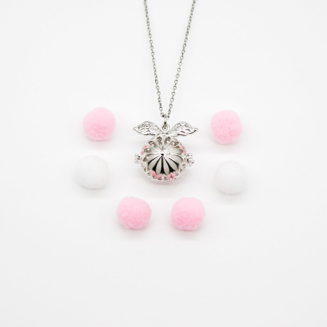 Gift Box - Angel Ball White Gold Aroma Necklace + Purify Oil Blend V760-GBAJ - 28