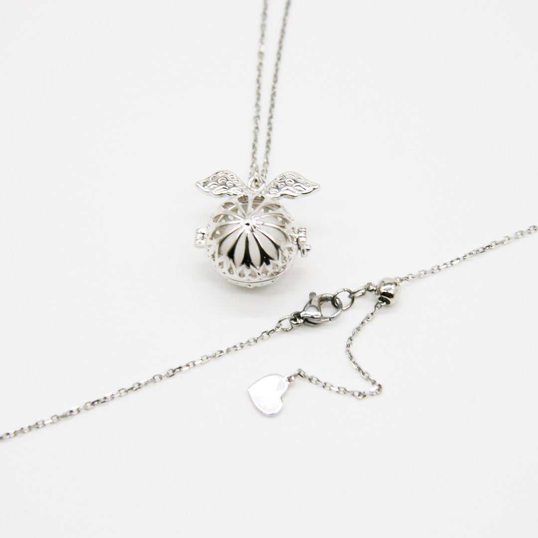 Gift Box - Angel Ball White Gold Aroma Necklace + Purify Oil Blend V760-GBAJ - 28