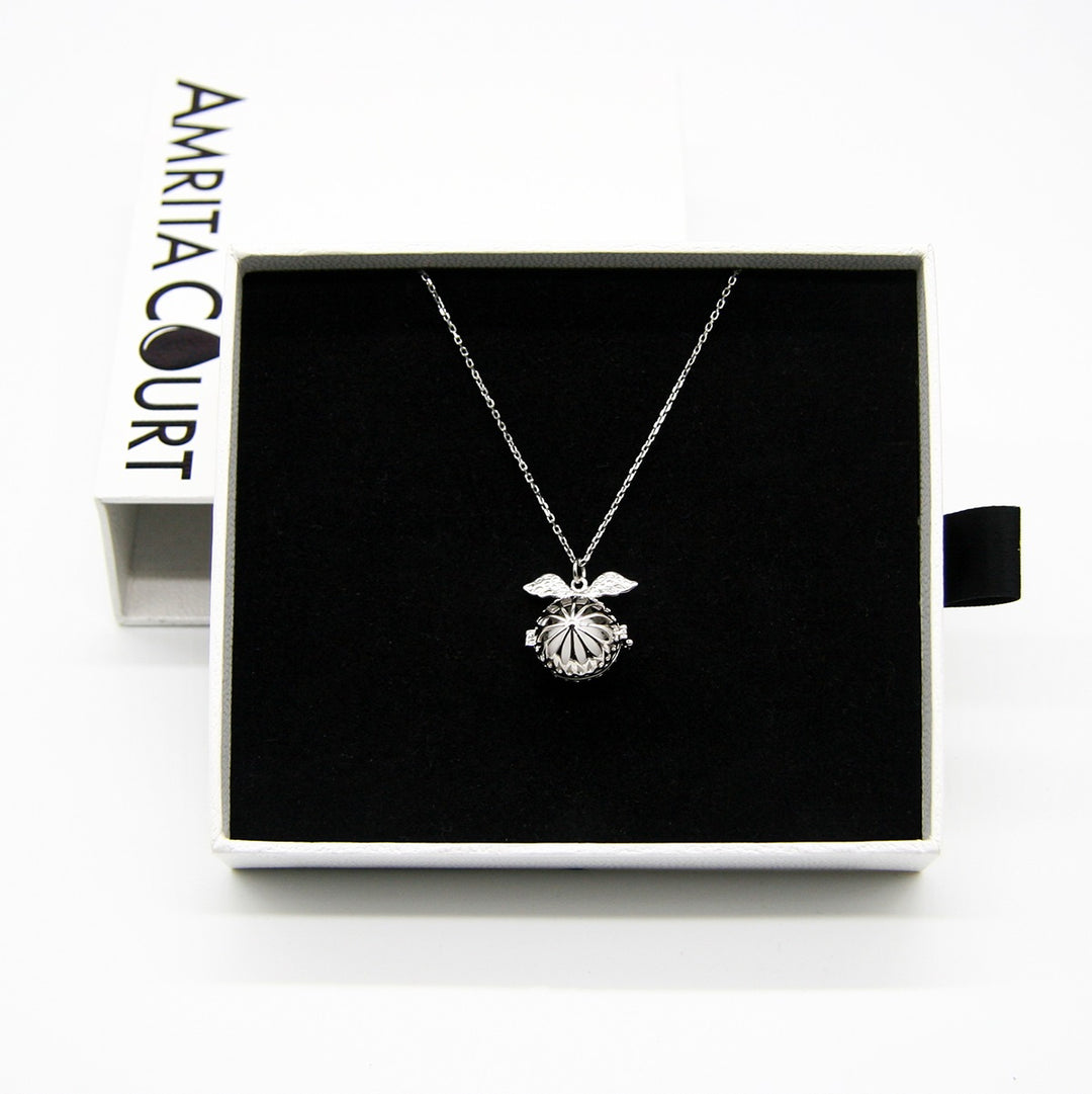 Gift Box - Angel Ball White Gold Aroma Necklace + Purify Oil Blend V760-GBAJ - 28