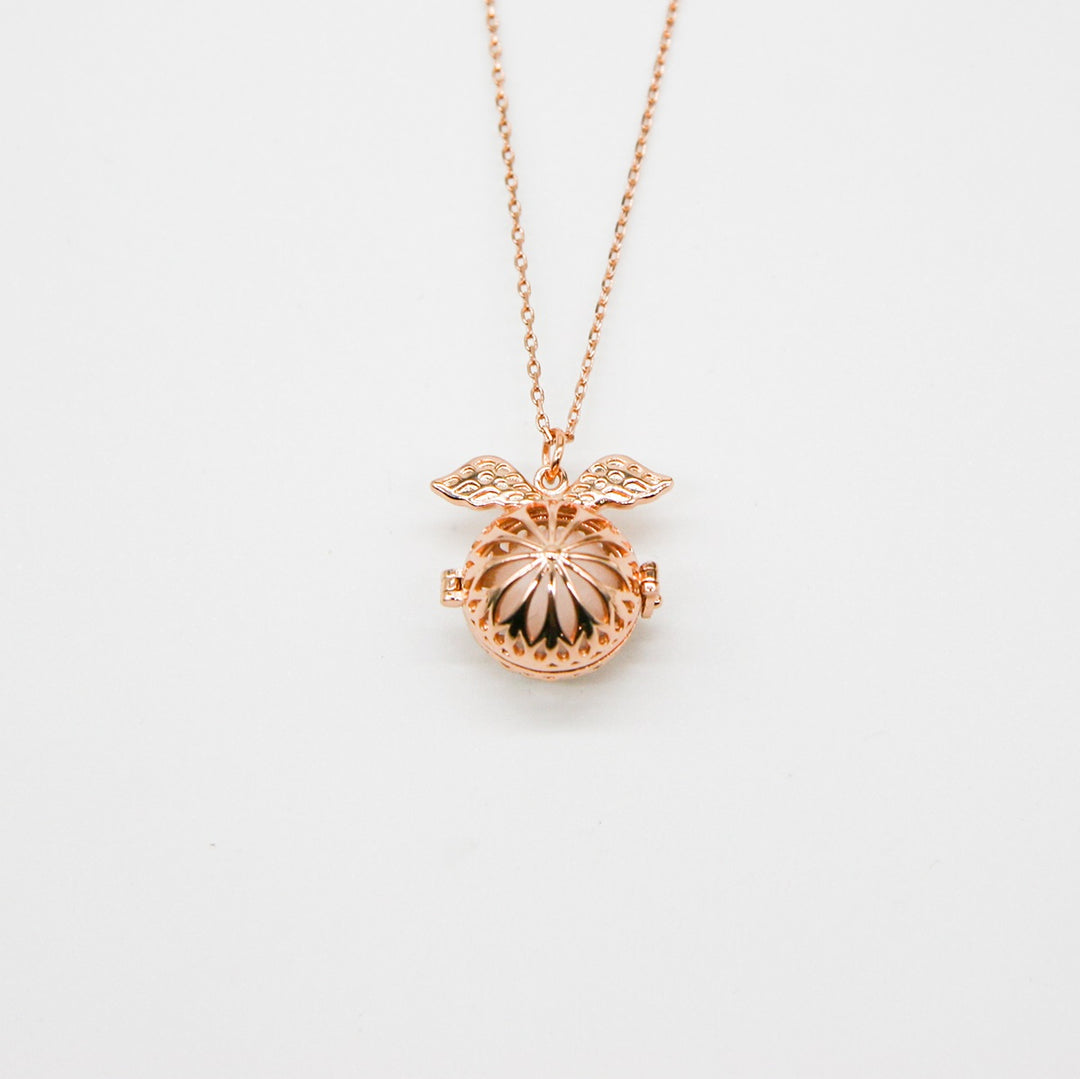 Gift Box - Angel Ball Rose Gold Aroma Necklace + Purify Oil Blend V760-GBAJ - 29