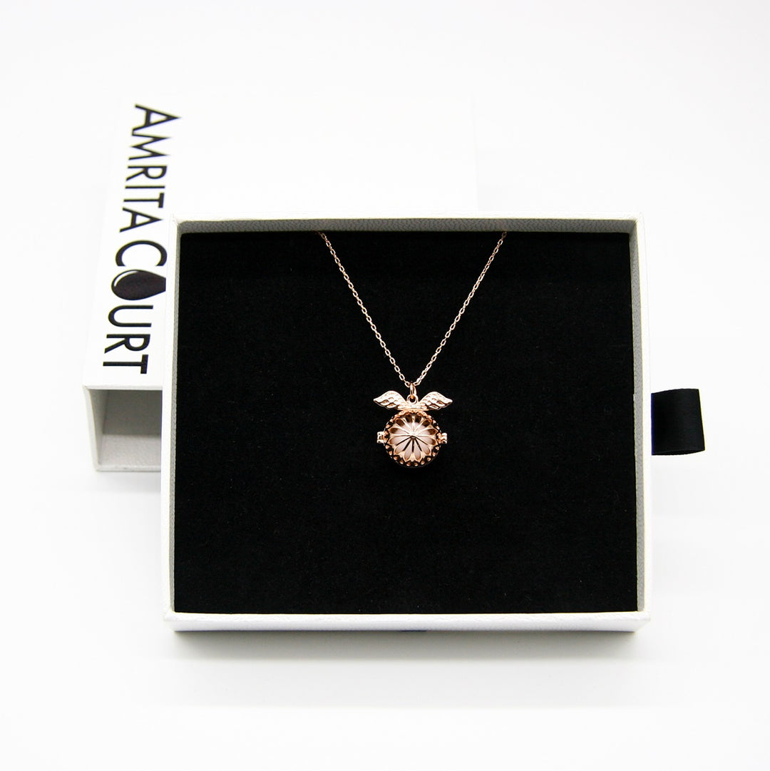 Gift Box - Angel Ball Rose Gold Aroma Necklace + Purify Oil Blend V760-GBAJ - 29