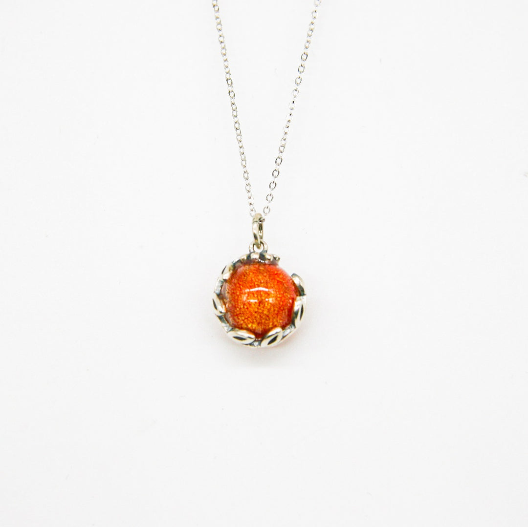 Gift Box - Aroma Necklace White Gold - Planet Solstice Sunburst (Fire Red) + Purify Oil Blend V760-GBAJ - 3