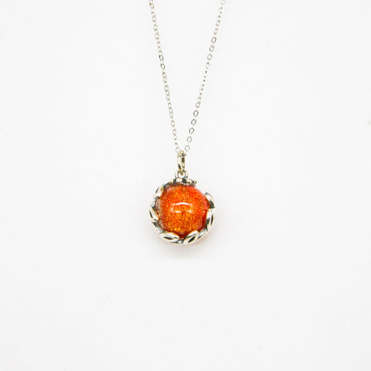 Gift Box - Aroma Necklace White Gold - Planet Solstice Sunburst (Fire Red) + Purify Oil Blend V760-GBAJ - 3