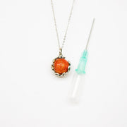 Gift Box - Aroma Necklace White Gold - Planet Solstice Sunburst (Fire Red) + Purify Oil Blend V760-GBAJ - 3