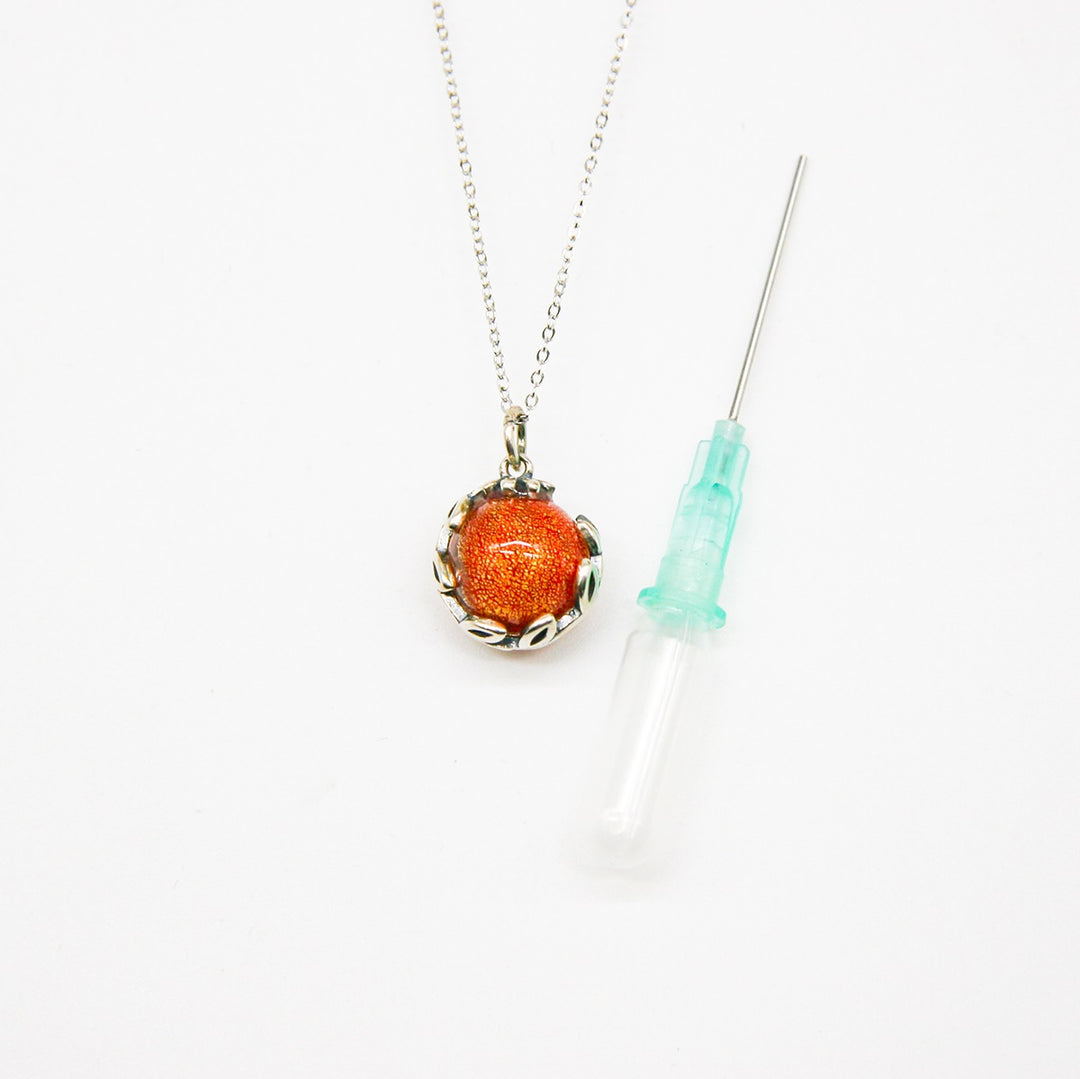 Gift Box - Aroma Necklace White Gold - Planet Solstice Sunburst (Fire Red) + Purify Oil Blend V760-GBAJ - 3