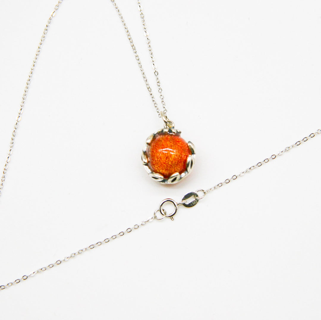 Gift Box - Aroma Necklace White Gold - Planet Solstice Sunburst (Fire Red) + Purify Oil Blend V760-GBAJ - 3