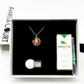 Gift Box - Aroma Necklace White Gold - Planet Solstice Sunburst (Fire Red) + Purify Oil Blend V760-GBAJ - 3