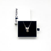 Gift Box - Butterfly White Gold Aroma Necklace + Purify Oil Blend V760-GBAJ - 30