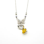 Gift Box - Butterfly White Gold Aroma Necklace + Purify Oil Blend V760-GBAJ - 30